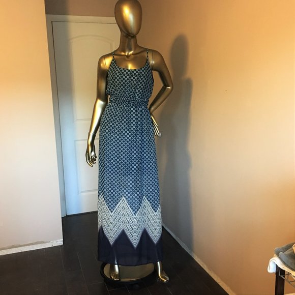 MAURICES Blue Aztec Print Maxi Dress - Picture 2 of 13